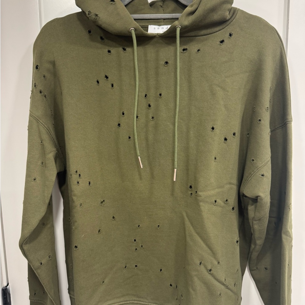 COPY - Olive Green Distressed Hoodie Sweater